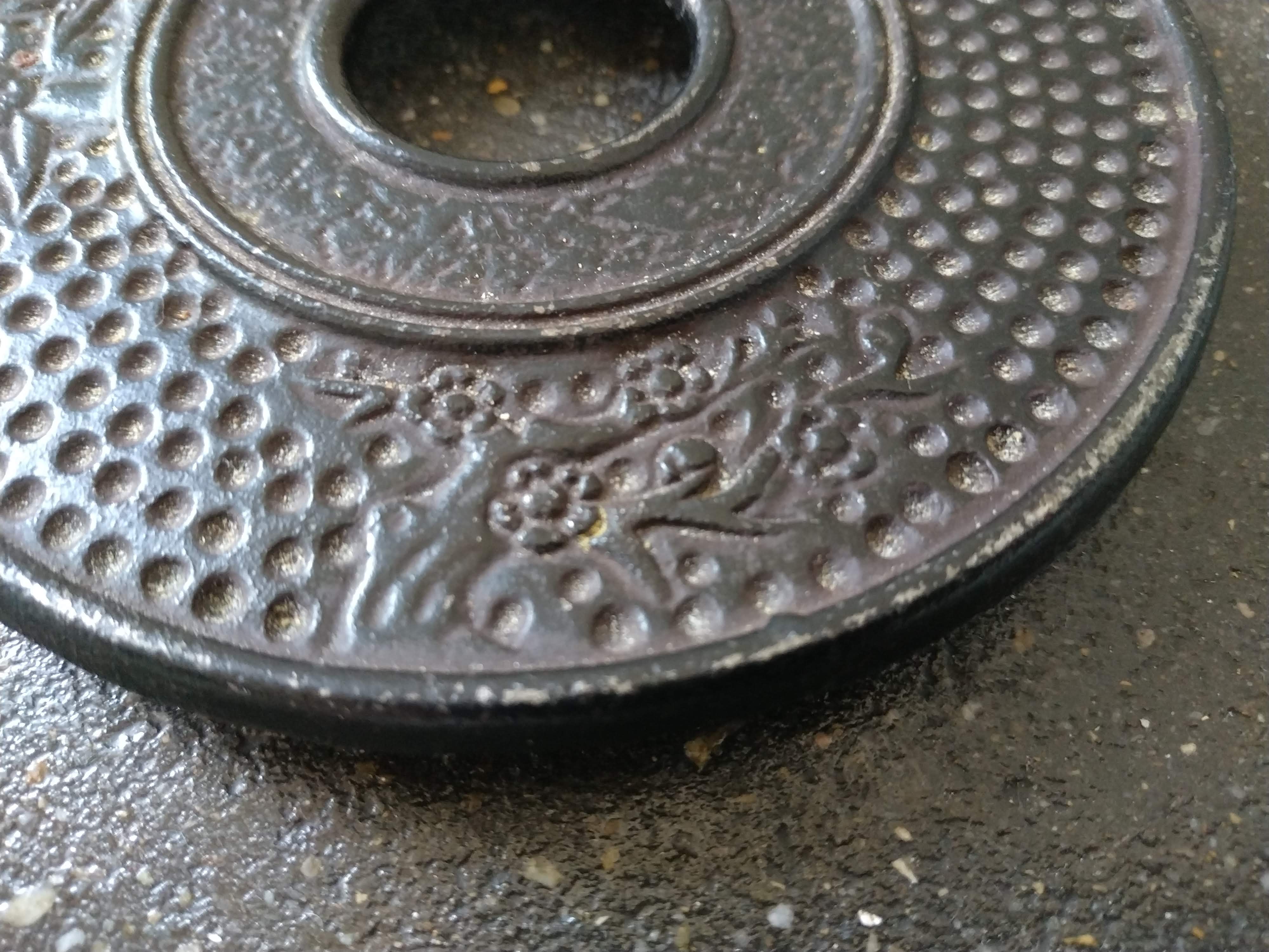Cast iron underside