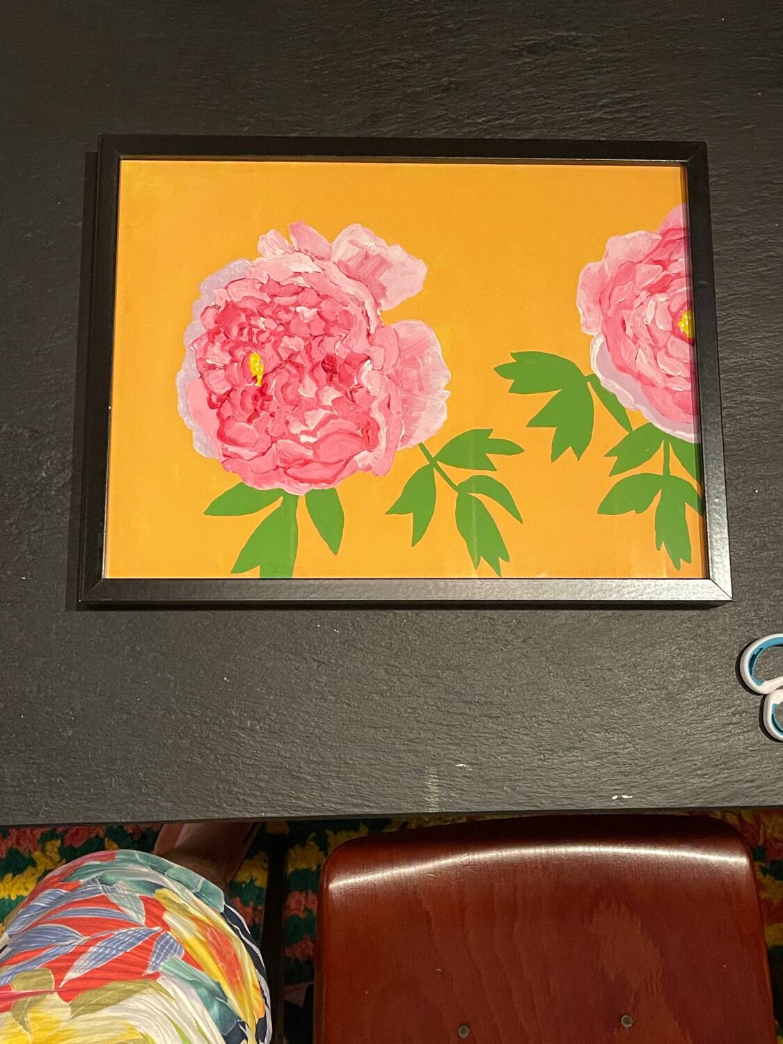Peonies gouache painting