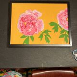 Peinture en gouache pivoines