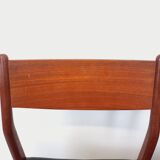 Set of 6 vintage Scandinavian Fristho Franeker chairs in teak and skai from the 60s