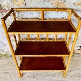 3-tier rattan bamboo shelf, circa 1960's