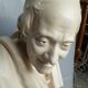 Voltaire bust in plaster 60cm th mid 20th century