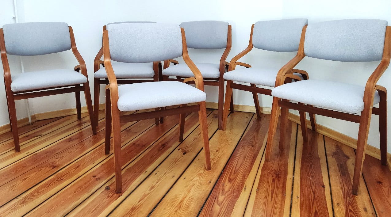 Set of Six Chairs by L. Volák for Dřevopodnik Holešov, Czechoslovakia, 1960s