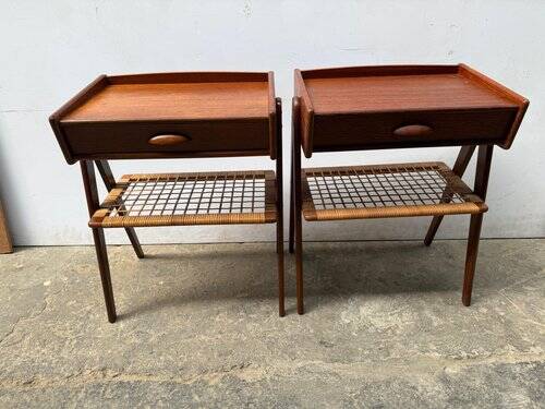 Set of 2 modernist Danish teak bedside tables by Søren Rasmussen, 1964