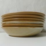 6 Vintage Village Stoneware Soup Plates
