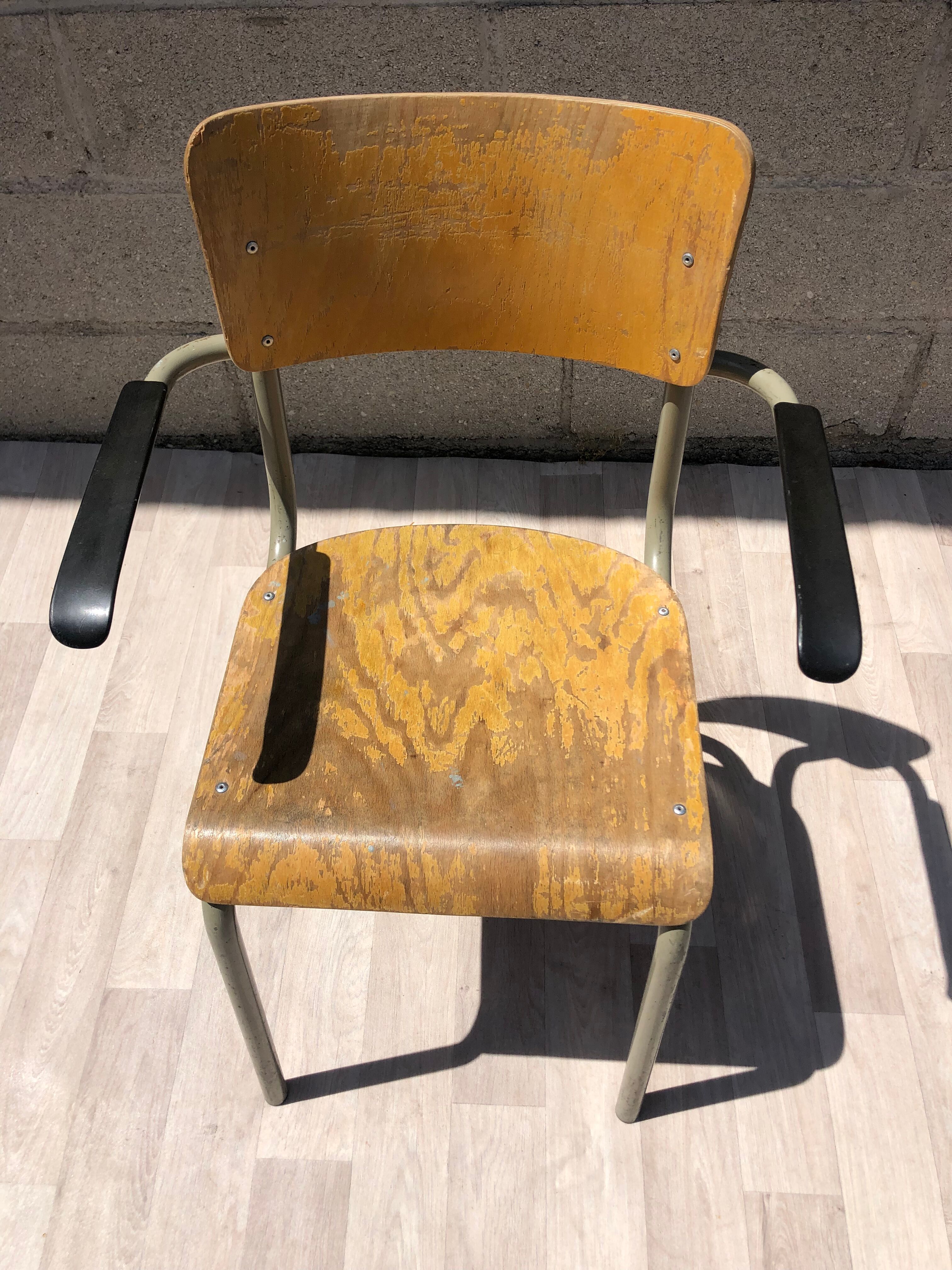 Vintage elbe industrial school office 1960 & tubax chair