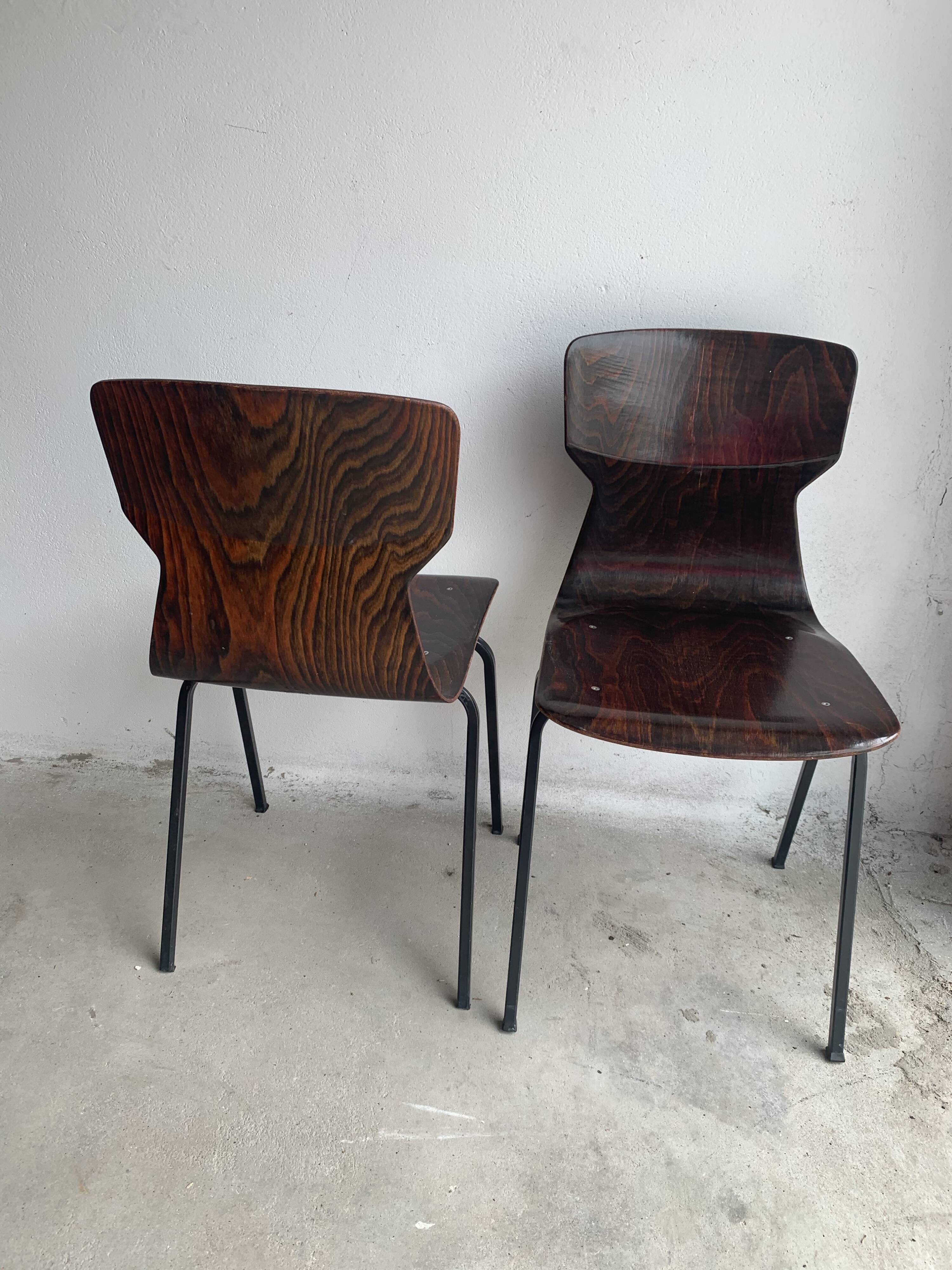 Set of 6 rosewood chairs Eromes