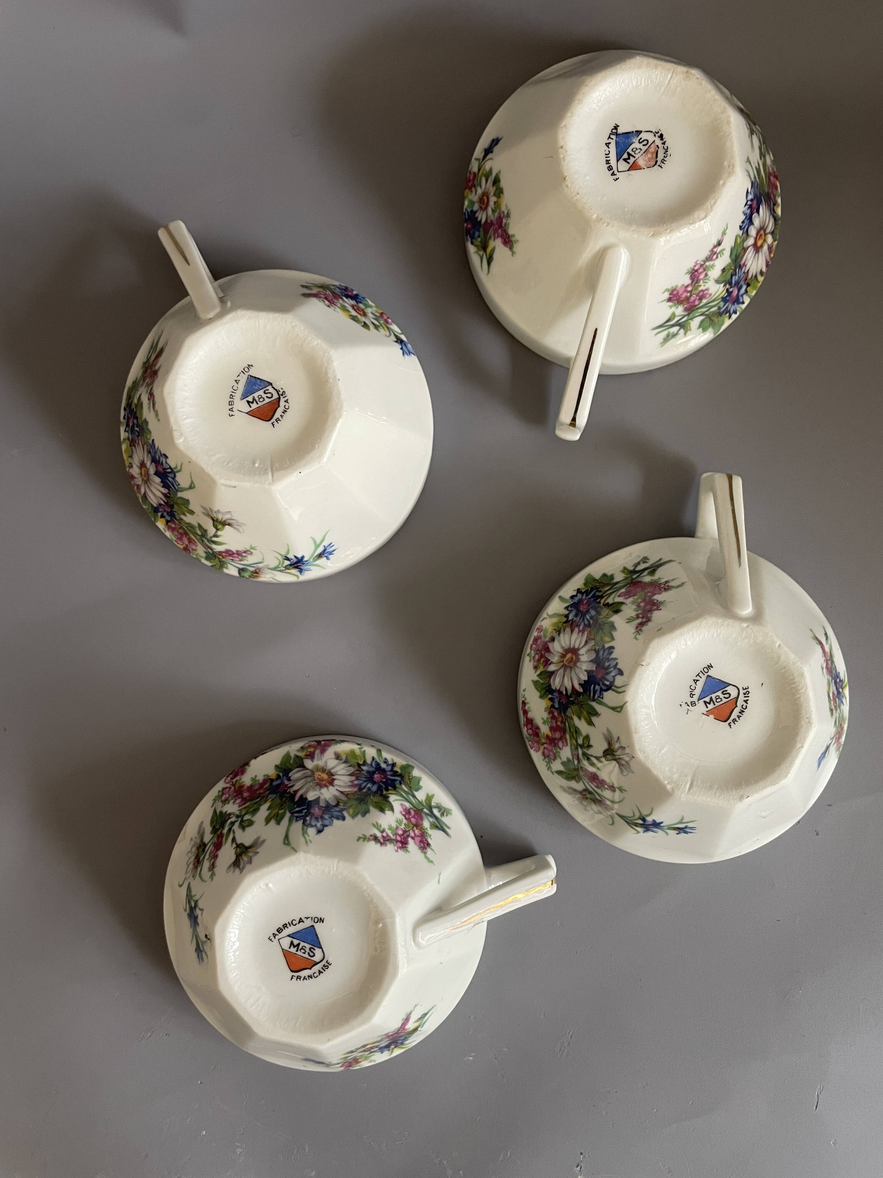M&S porcelain coffee cups and saucers