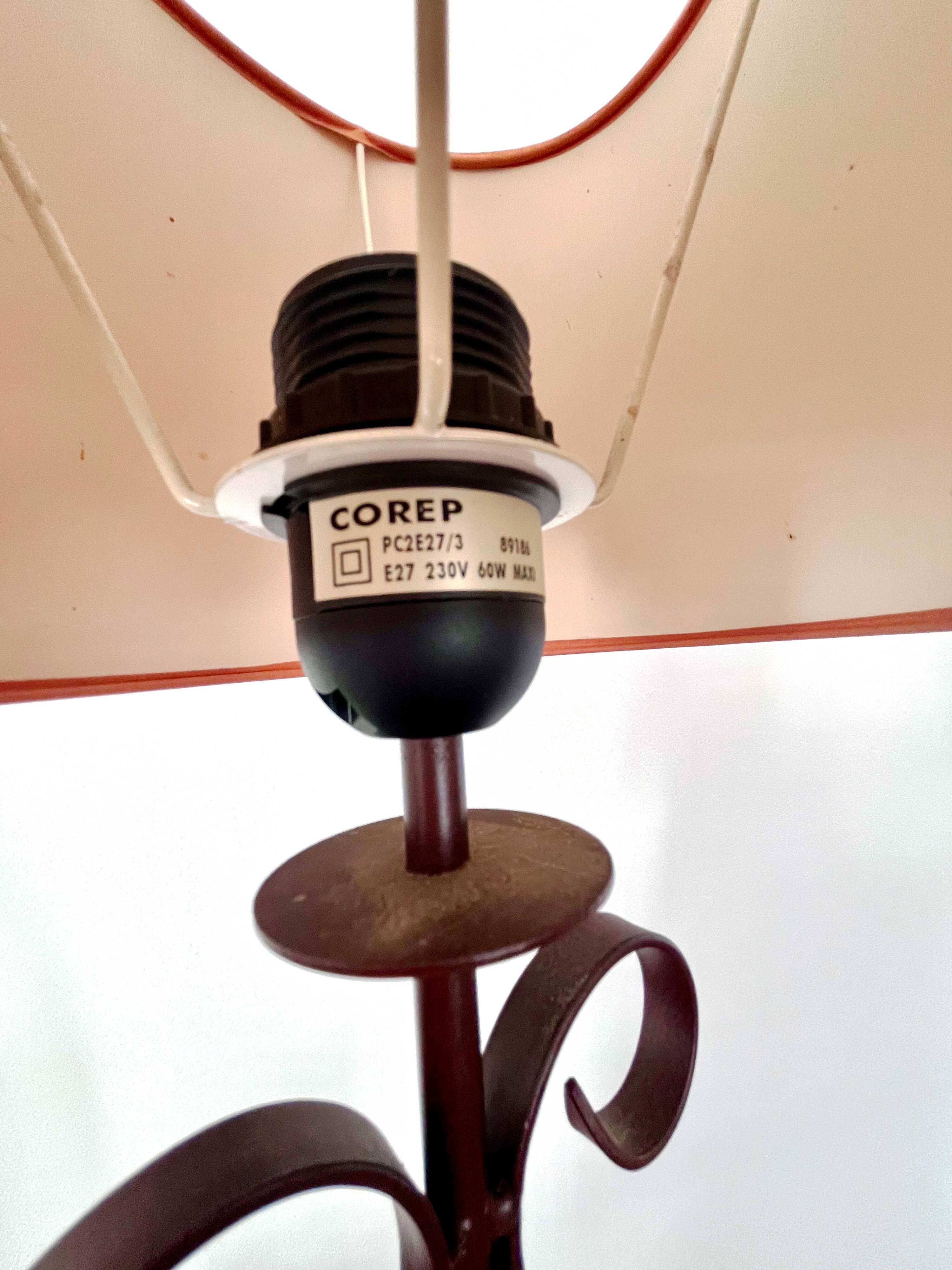 Vintage wrought iron spiral lamp