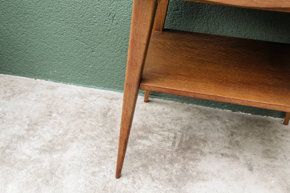 Pair of bedside tables, 1950s, compass legs