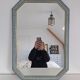 Miroir octogone bleu vintage