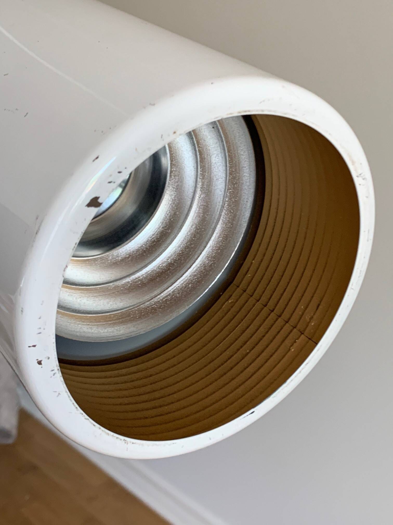 Scandinavian lacquered metal pendant light from the 70s/80s