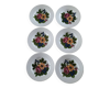 6 vintage deep plates, floral pattern