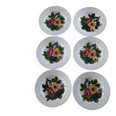 6 vintage deep plates, floral pattern