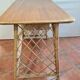Vintage rattan desk with his chair