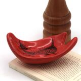 Red ceramic pocket emptier by Jean de Lespinasse, 1960s