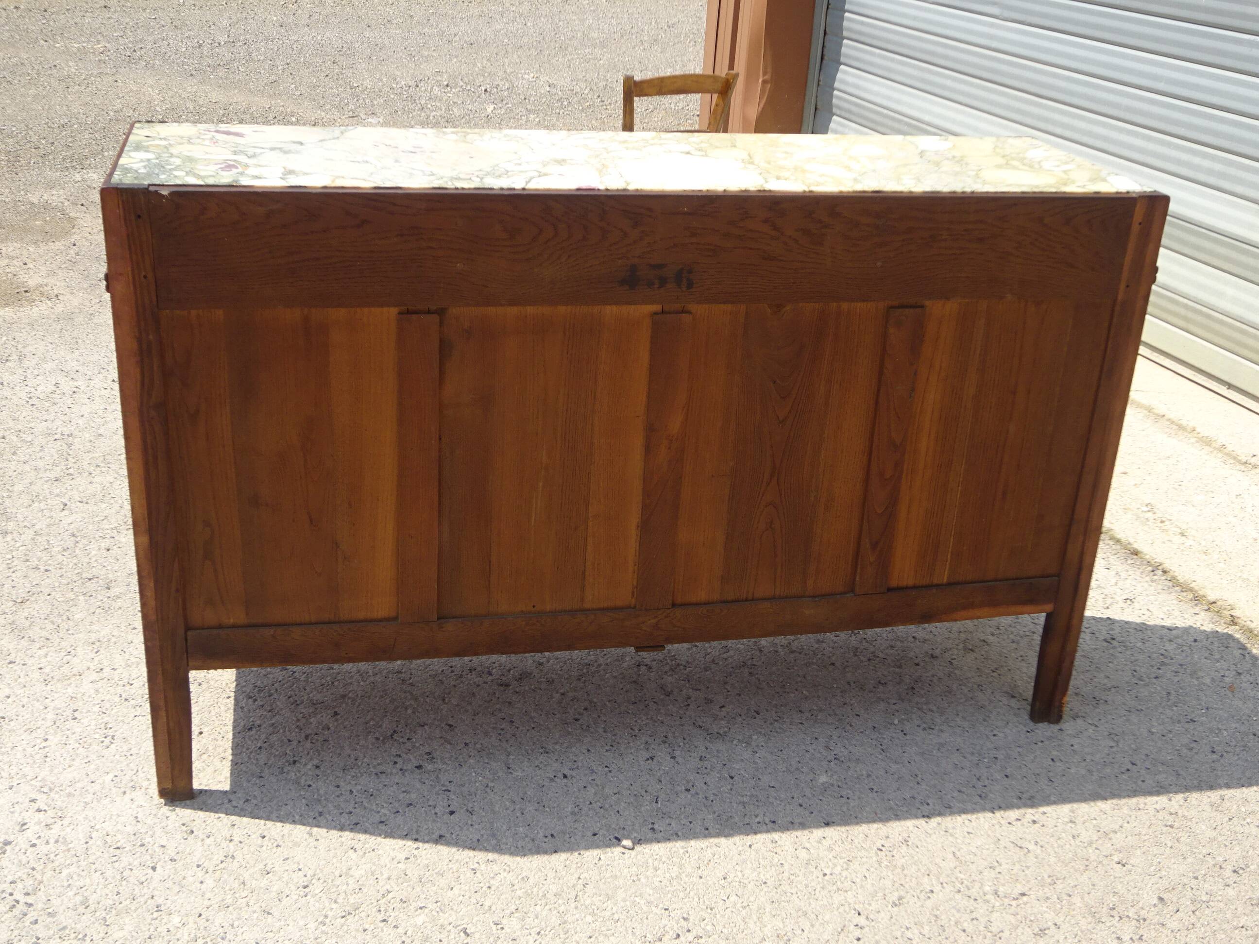 Art Deco sideboard in walnut with a marble top
