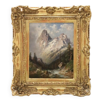 Mountain Landscape, Oil Painting On Board