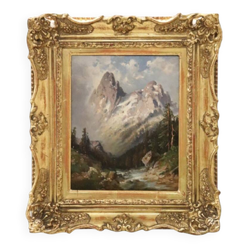 Mountain Landscape, Oil Painting On Board