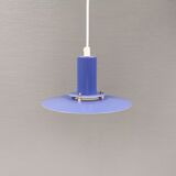 A blue minimalist hanging lamp from Lyfa Denmark 1980s.
