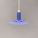 A blue minimalist hanging lamp from Lyfa Denmark 1980s.