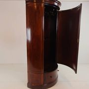 Edwardian mahogany bow-fronted wardrobe by Maple & Co