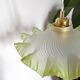 Vintage green and white serrated pendant light