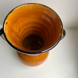 Vase en céramique jaune vallauris made in france années 70