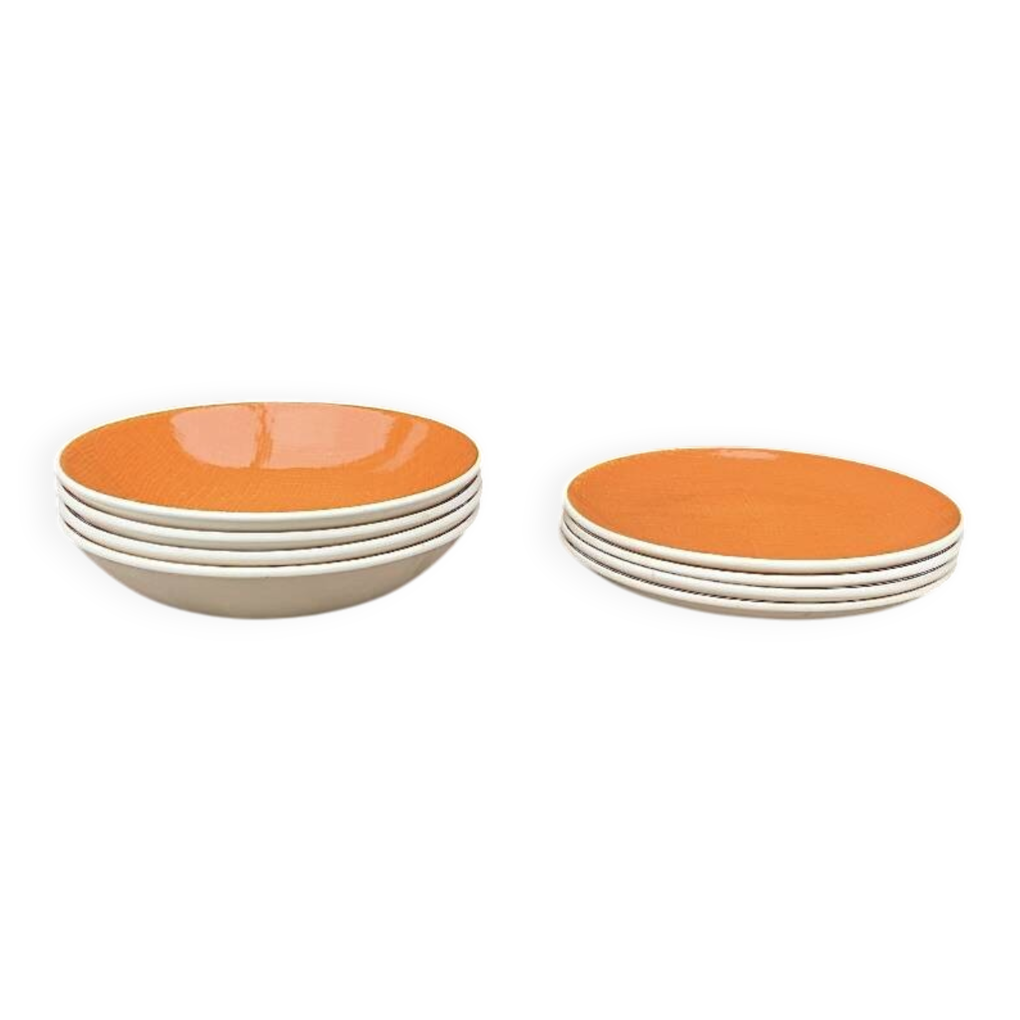 Set of 8 vintage Salins plates – Deauville Corail model