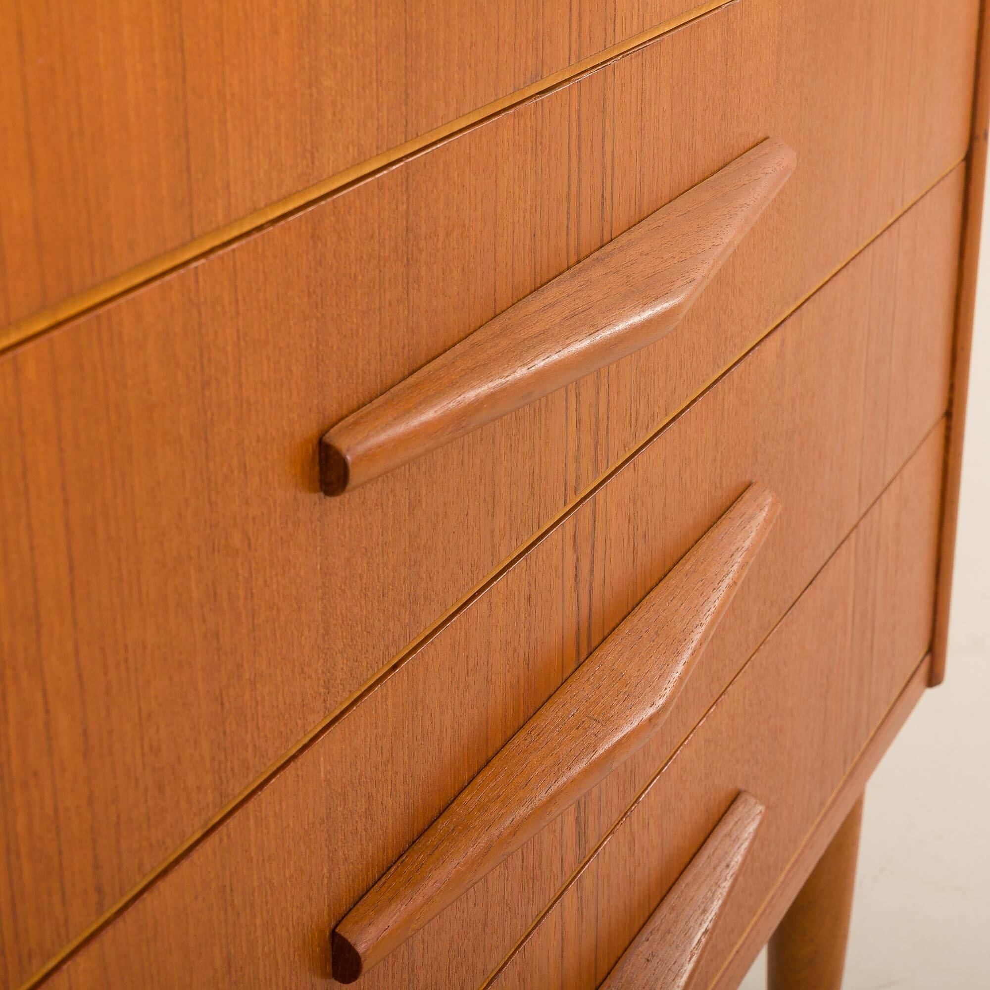 Danish teak mid century modern secretaire cabinet with a desk and vanity