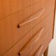 Danish teak mid century modern secretaire cabinet with a desk and vanity