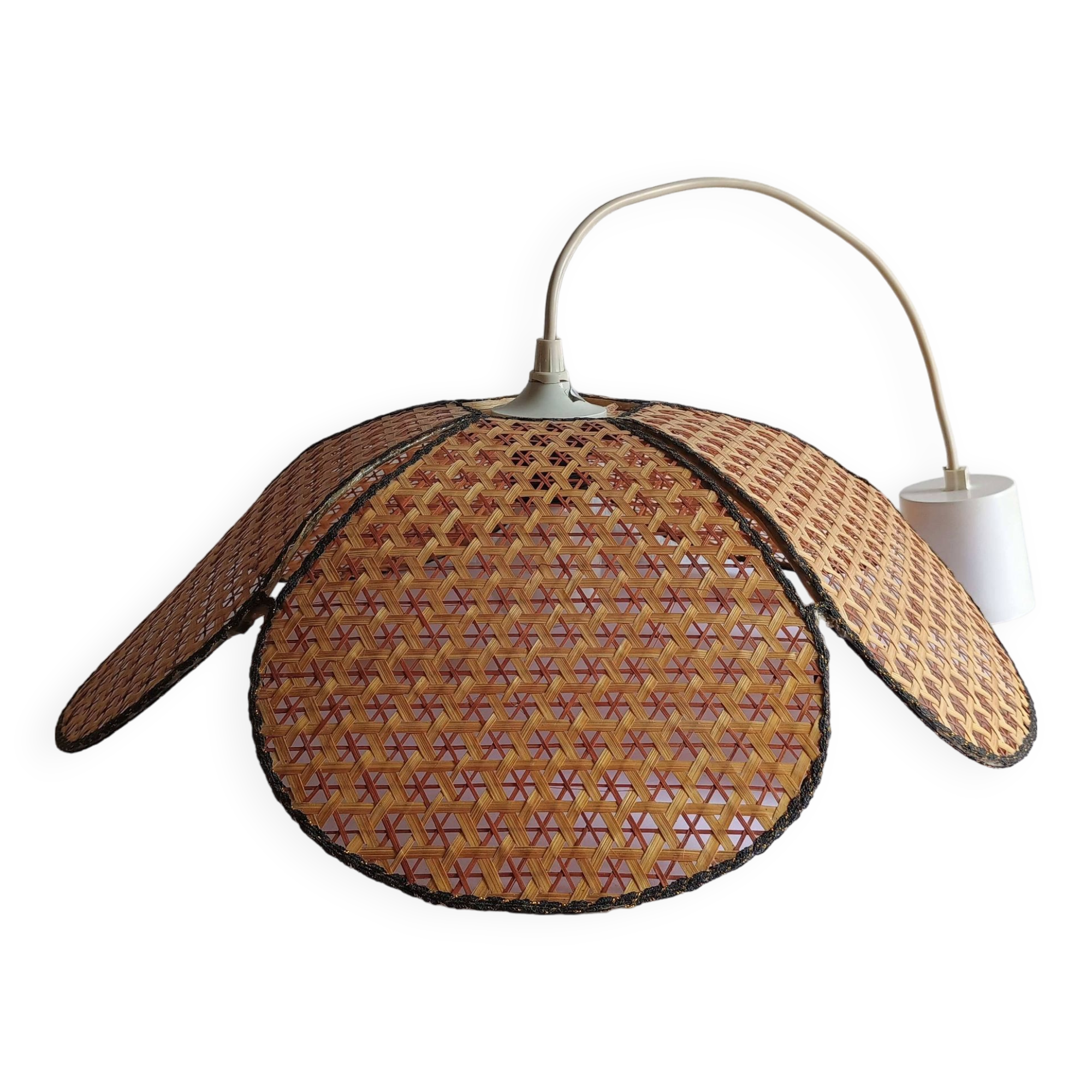 Lustre pétales bambou cannage vintage