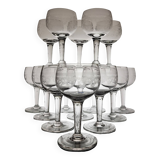 Page 4 of 8 9 guilloché wine glasses, early 20th century