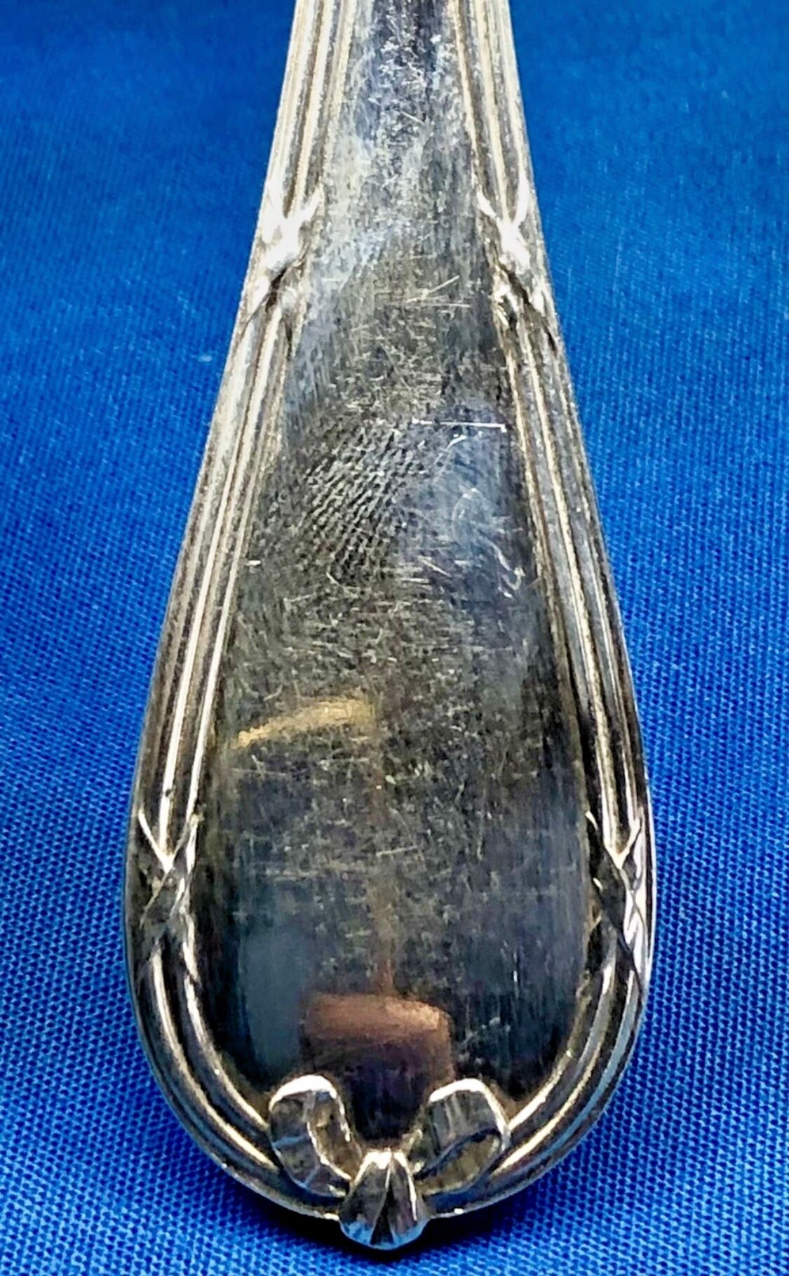 6 silver-plated metal tablespoons Christofle model Crossed Ribbons