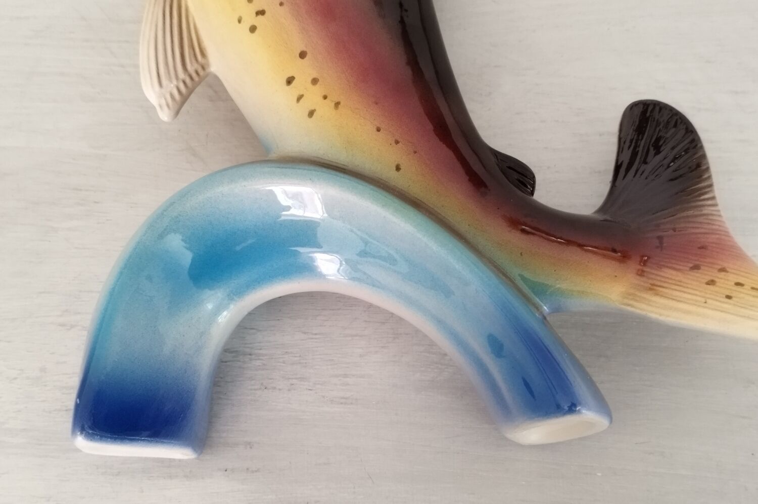 Vintage earthenware fish bottle