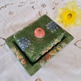 Antique butter dish in slip