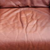 Pair of armchairs and De Sede sofa in cognac leather from the 70s/80s