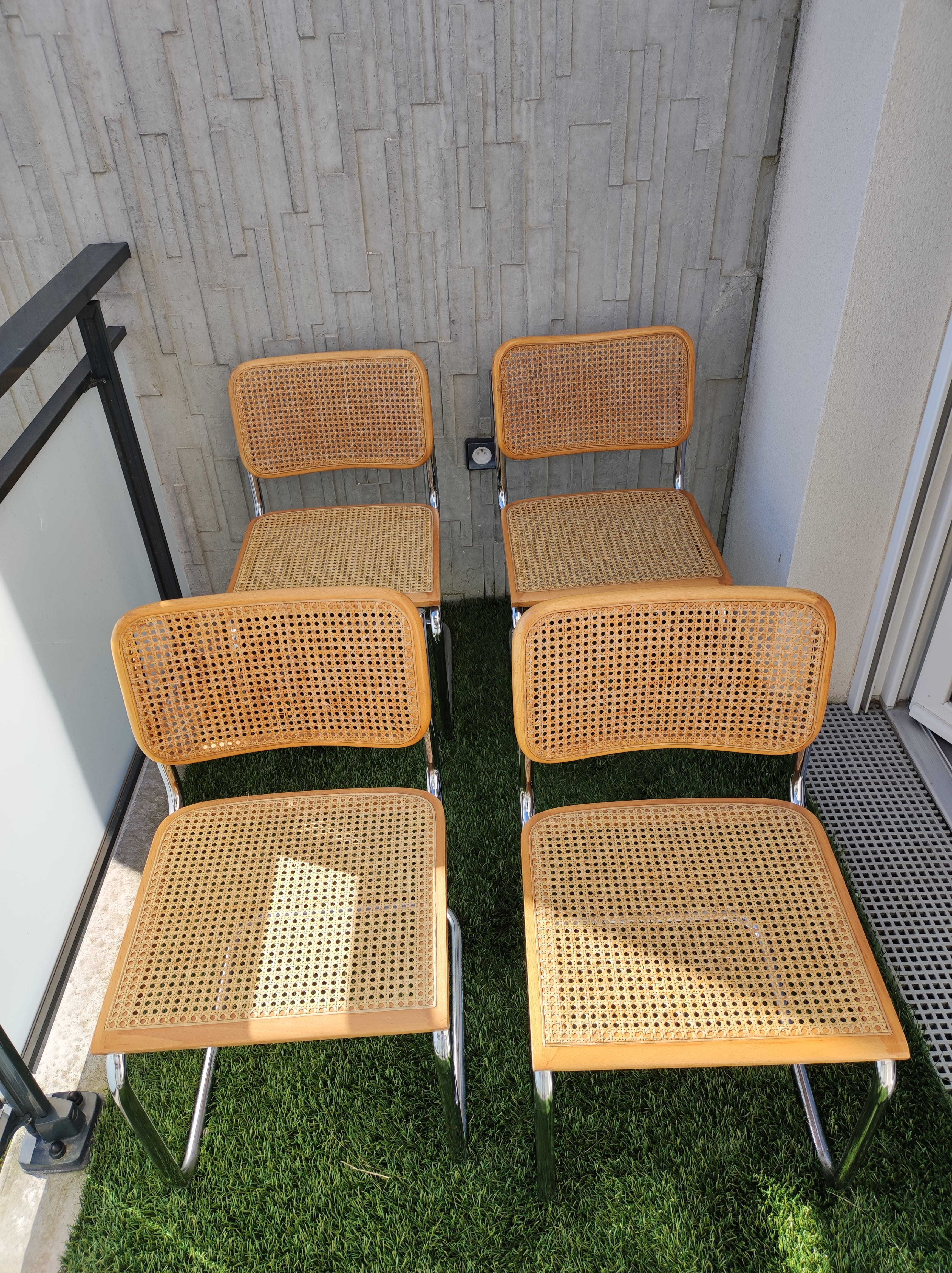 Set of 4 Cesca B32 chairs by Marcel Breuer