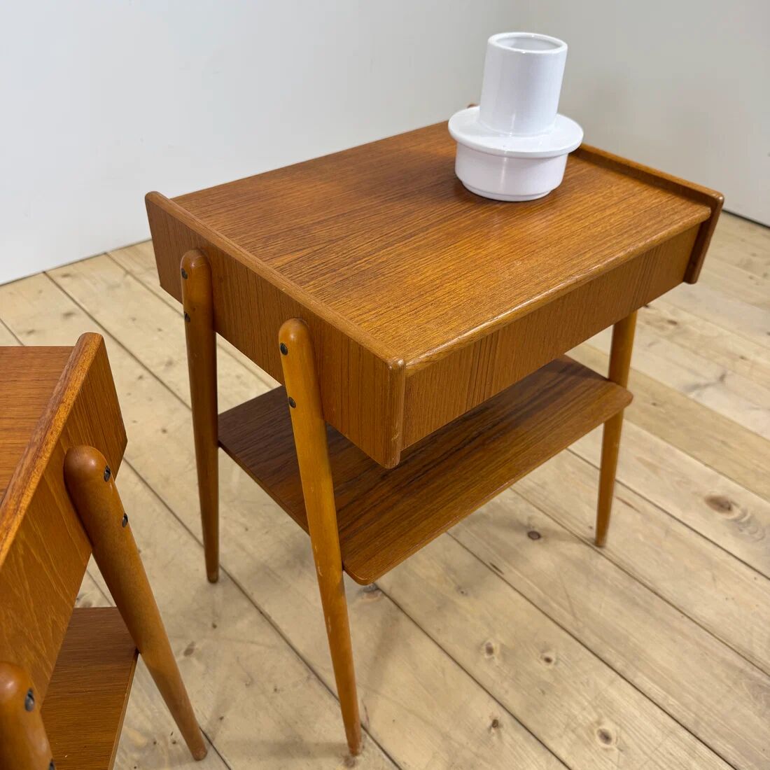 Pair of teak bedside tables AB Carlström, 1960
