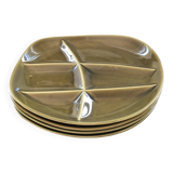 Set of 4 Sarreguemines oyster plates
