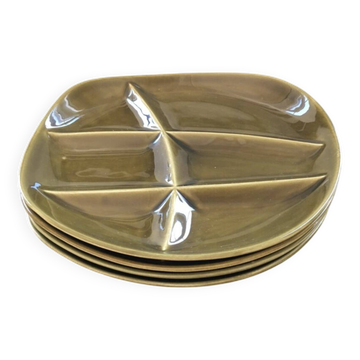 Service de 4 assiettes à huîtres Sarreguemines