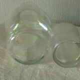 Service de nuit en verre carafe et verre effet nacre