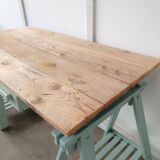 workshop office on adjustable trestles