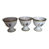 Set of three egg cups, barbel pattern decorations
