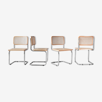 Set of 4 cesca chairs B32 by Marcel Breuer