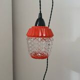 Baladeuse en verre ciselé orange
