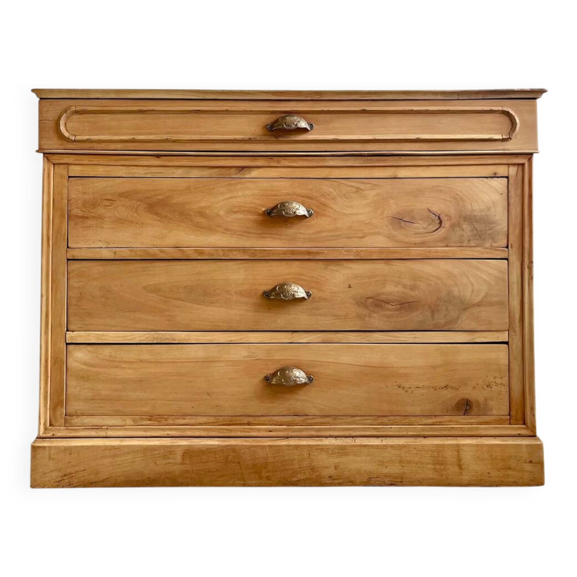 Commode ancienne, meuble de métier en orme massif