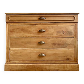 Commode ancienne, meuble de métier en orme massif