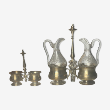 Wine oiler late nineteenth century & salt and pepper