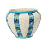 Vase Pot de Fleurs Polychrome Catteau Boch Keramis Art Déco ca. 1922